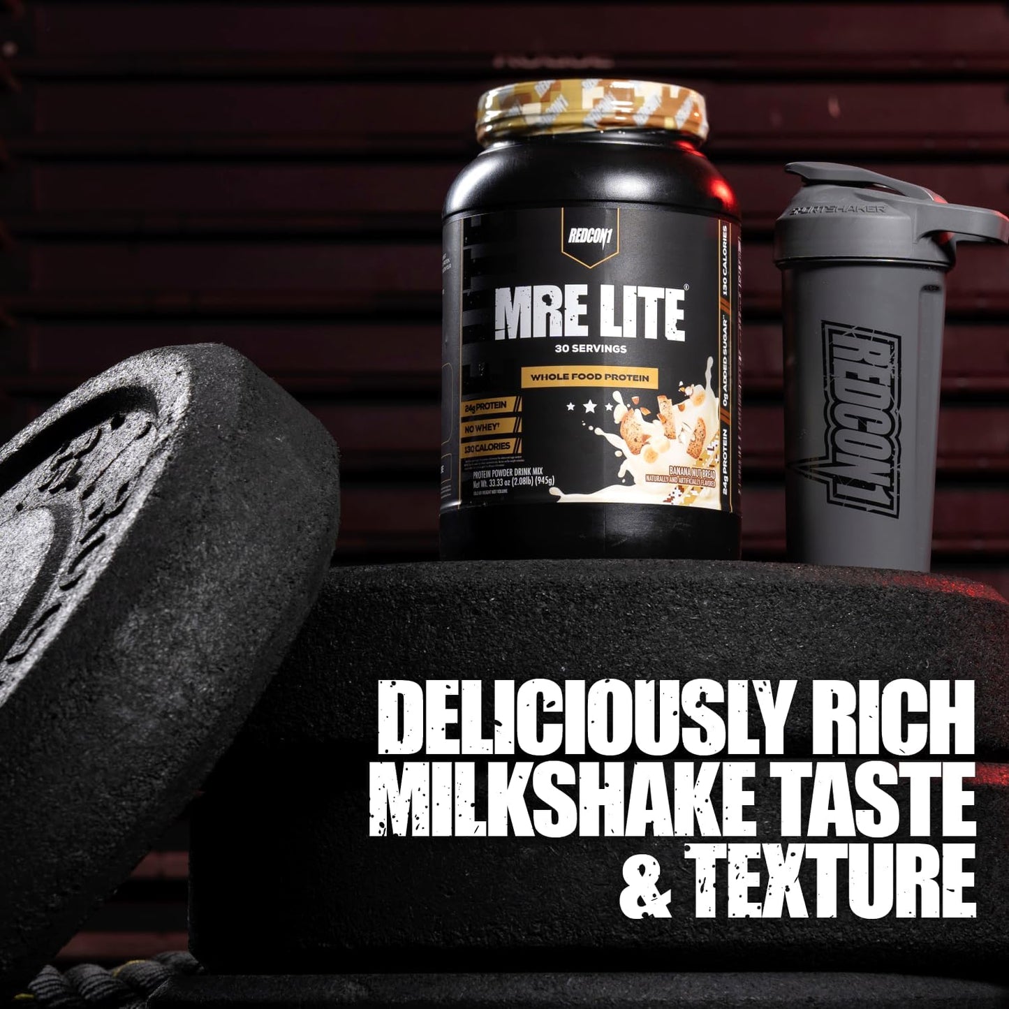 REDCON1 MRE Lite Banana Nut Bread Protein Powder - Low Carb, Whey-Free (30 Servings)