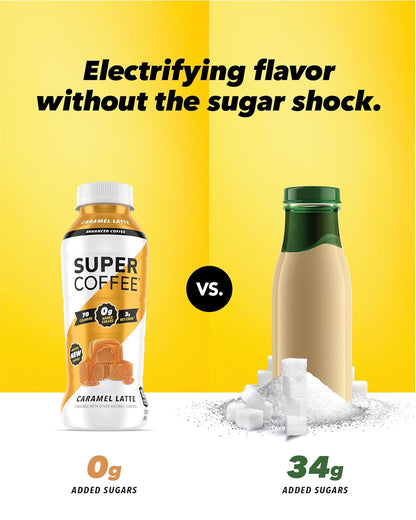 Iced Keto Coffee, Caramel Flavor, No Added Sugar, High Protein (12 Fl Oz, 12 Pack) - SoyFree, GlutenFree