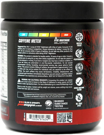 PROSUPPS Hyde Nightmare Pre-Workout - Intense Energy & Focus (30 Servings, Blood Berry)