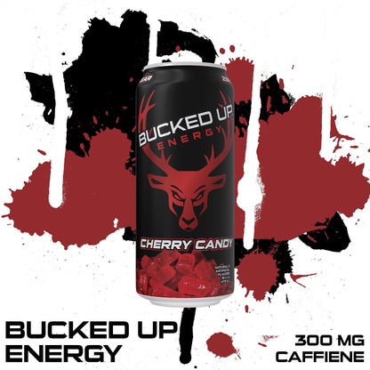 Bucked Up Cherry Hard Candy Energy Drink, 300mg (12 CT)