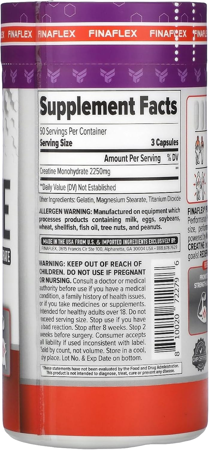 FINAFLEX Pure Creatine - Promotes Strength & Performance (150 Capsules)