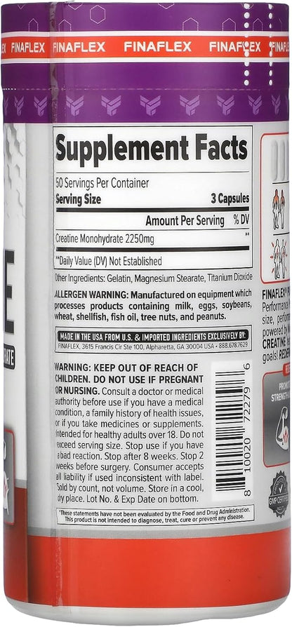 FINAFLEX Pure Creatine - Promotes Strength & Performance (150 Capsules)