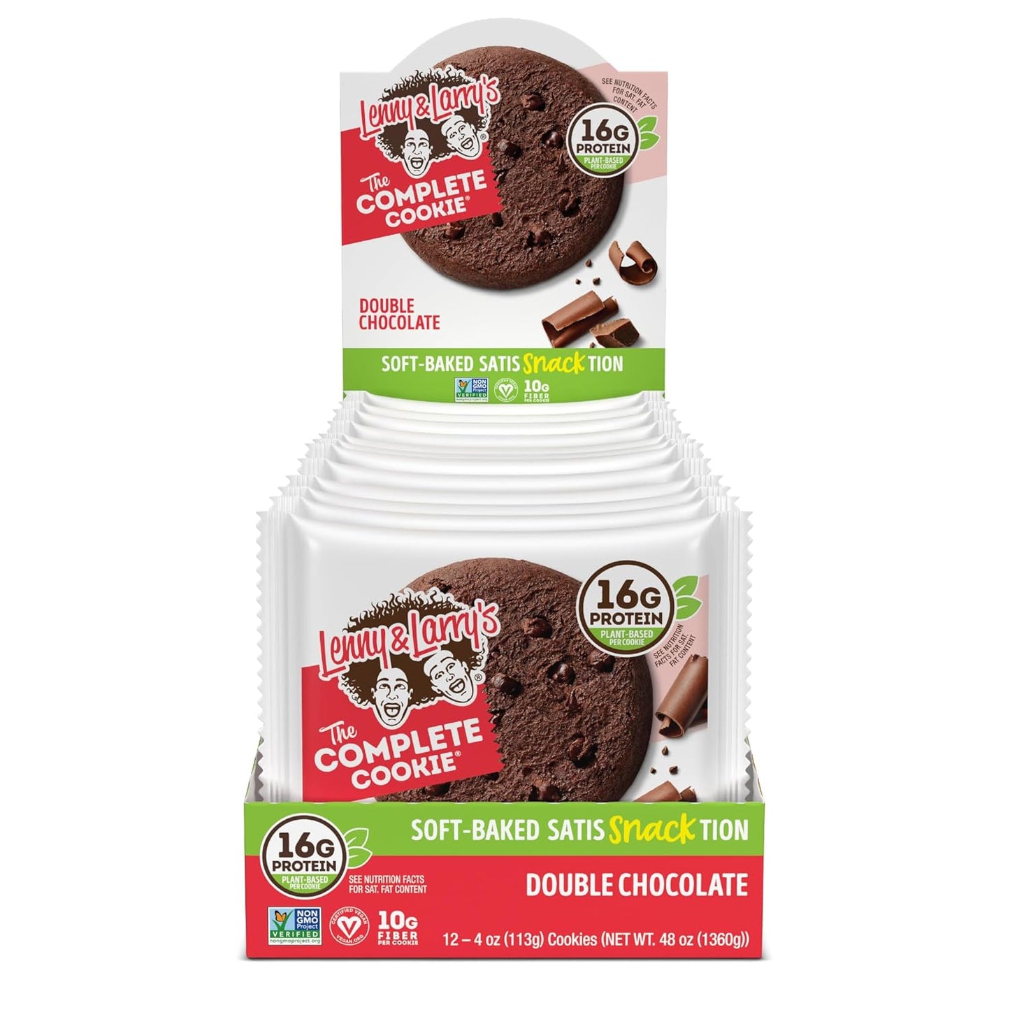 Lenny & Larry's Double Chocolate Complete Cookie, Vegan, 16g Protein (12 Pack)