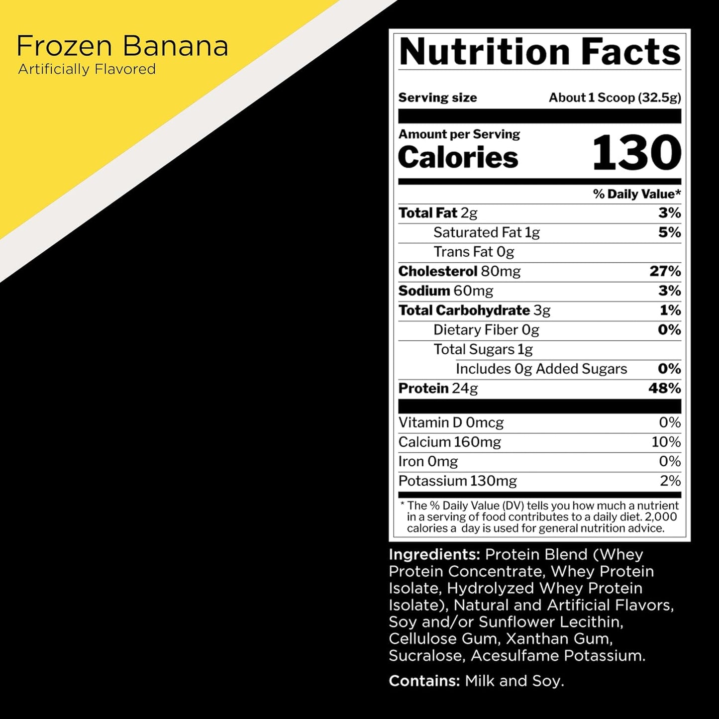Rule One Proteins Whey Blend, Frozen Banana, 24g Protein with EAAs & BCAAs (2lbs)