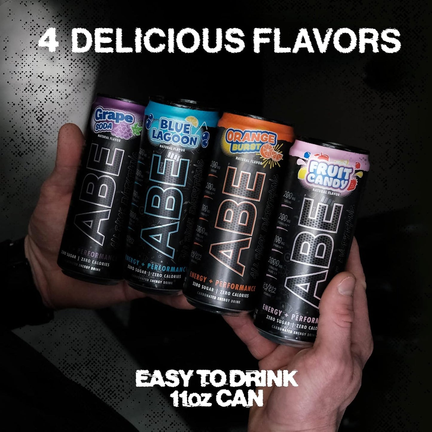 Black Sugar-Free Energy Drink, Blue Lagoon (12 Pack, 200mg Caffeine, 0 Cal)