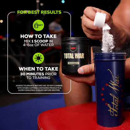 REDCON1 Total War Pre Workout - Pump Boosting, Tiger's Blood (30 Servings)