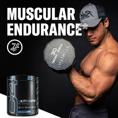 Cellucor C4 Ultimate Pre Workout Powder, ICY Blue Razz, Sugar Free (20 Servings)
