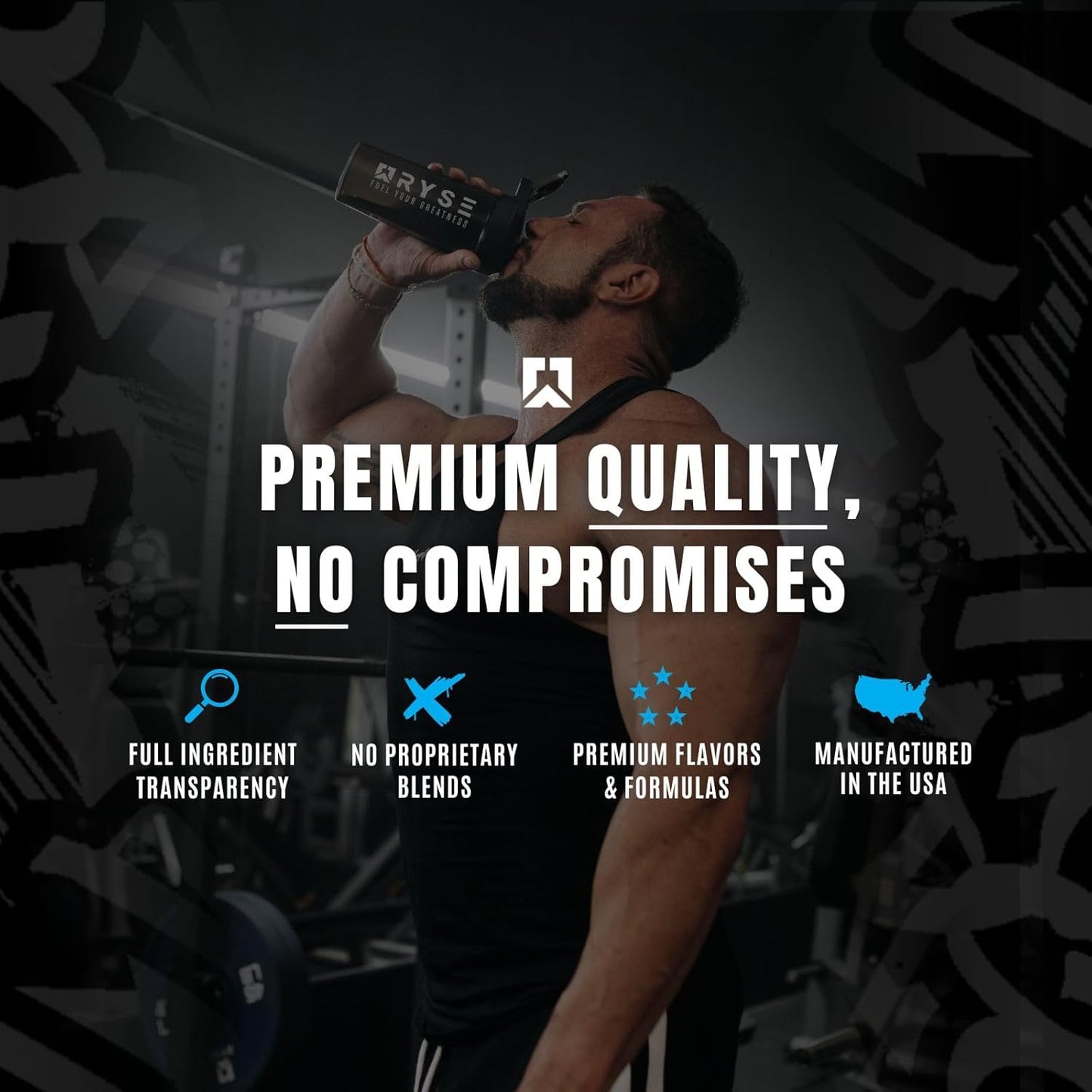 Ryse Loaded Pre Workout - Pumps, Energy, Focus (30 Servings, Freedom Rocks)