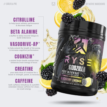RYSE Noel Deyzel x Godzilla Pre Workout - Pumps, Energy, Focus (40 Servings)