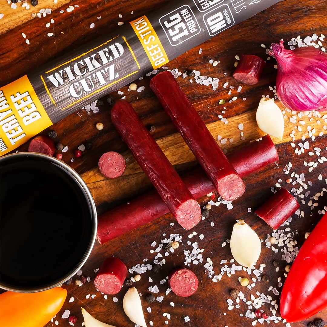 Teriyaki Beef Sticks: Tender, High-Protein, Gluten-Free Snacks (12-Pack)