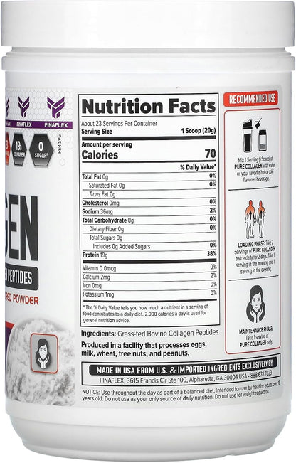 FINAFLEX Pure Collagen for Hair, Skin, Nails & Joints, Unflavored (1 lb, 23 Servings)