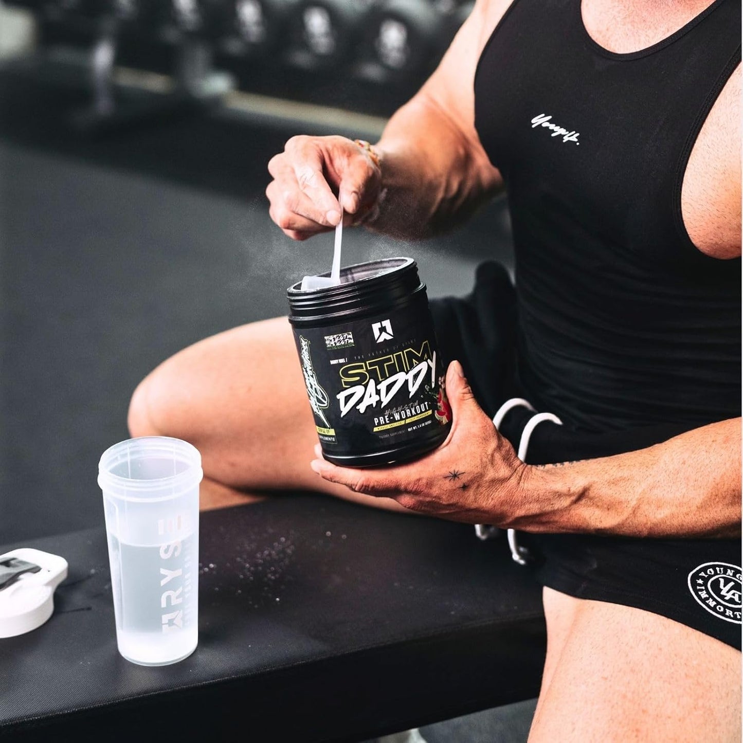 RYSE Up Stim Daddy High Stimulant Pre-Workout by Noel Deyzel (Blue Raspberry, 40 Servings)