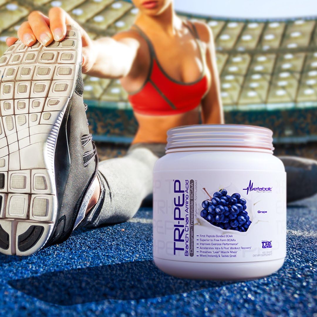 Metabolic Nutrition TRIPEP BCAA Powder, Blue Raspberry (400g, 40 Servings)