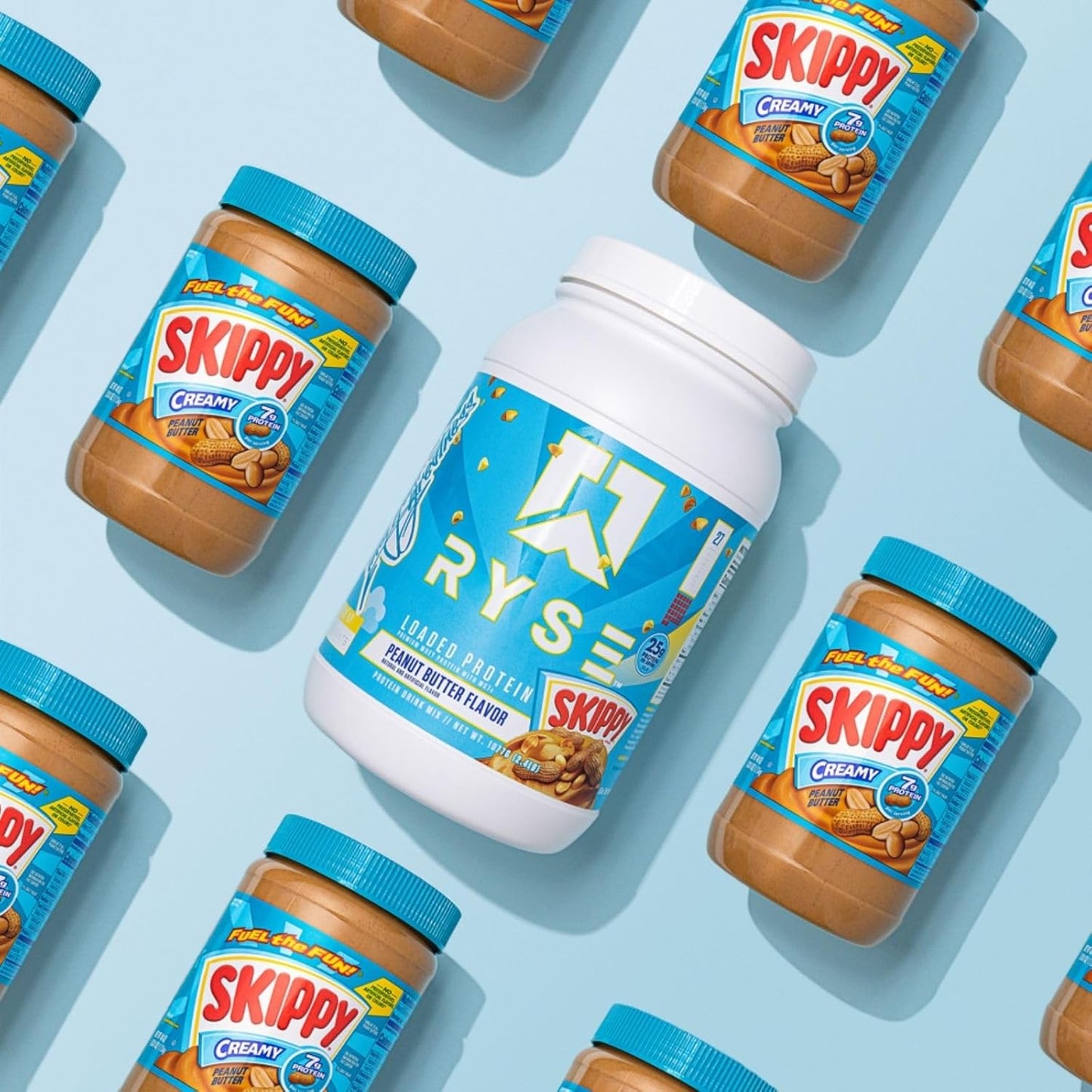 Ryse Loaded Protein Powder with Prebiotic Fiber & MCTs, Low Carbs & Sugar (27 Servings, Skippy Peanut Butter)