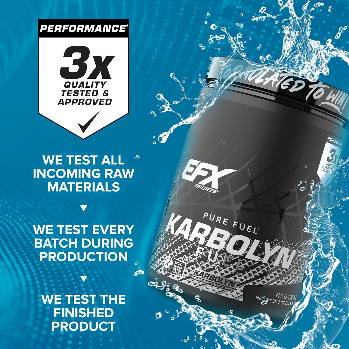 EFX Sports Karbolyn Fuel: Fast-Absorbing Carb Powder for Energy & Recovery (18 Servings, Neutral)