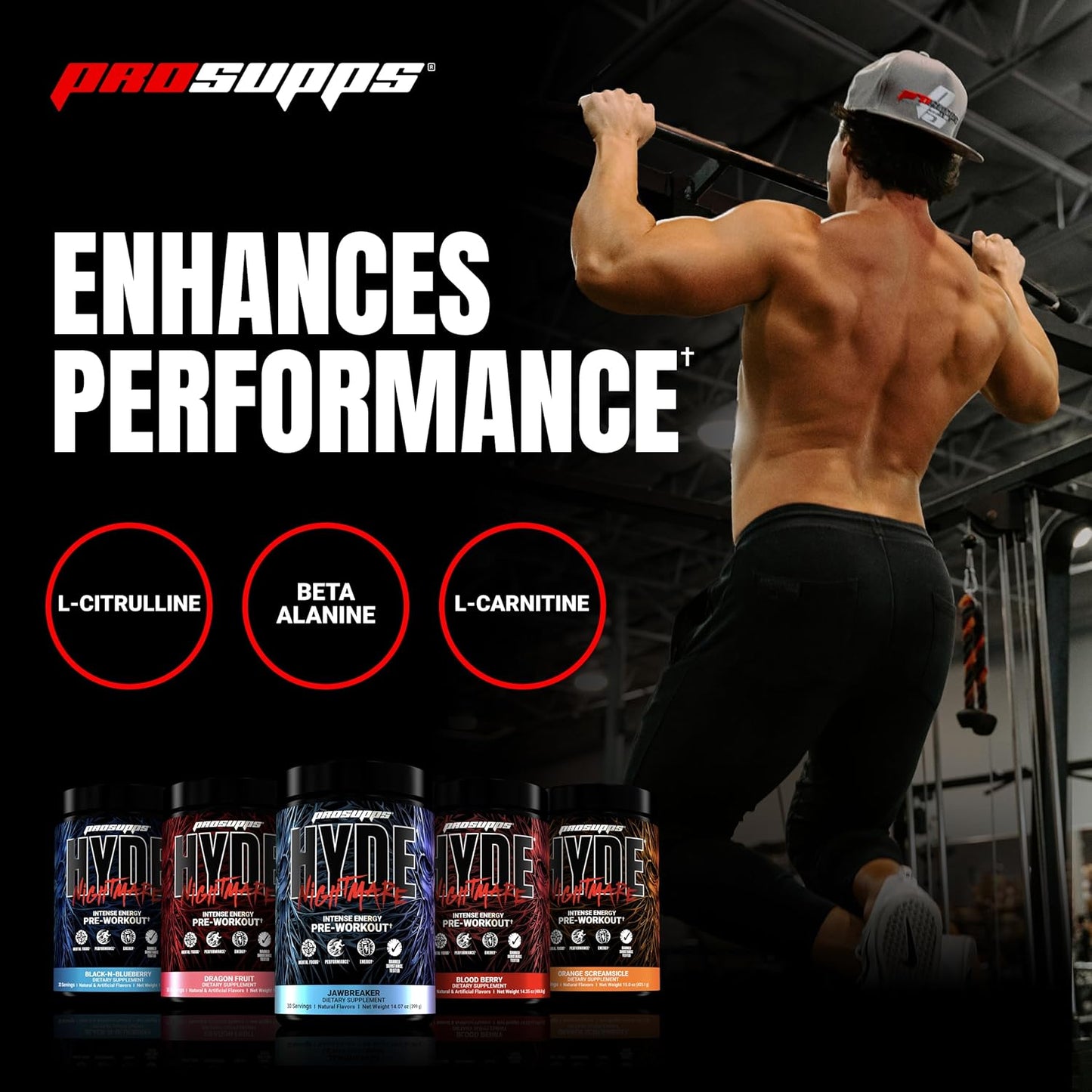 PROSUPPS Hyde Nightmare Pre-Workout - Intense Energy & Focus (30 Servings)