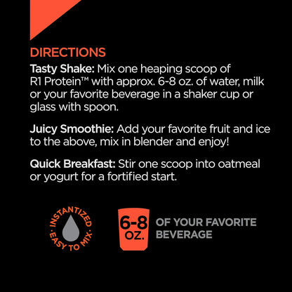 R1 Protein Powder - 25g, 100% Isolate, Hydrolysate, 6g BCAAs, Chocolate Fudge (5 Pounds)