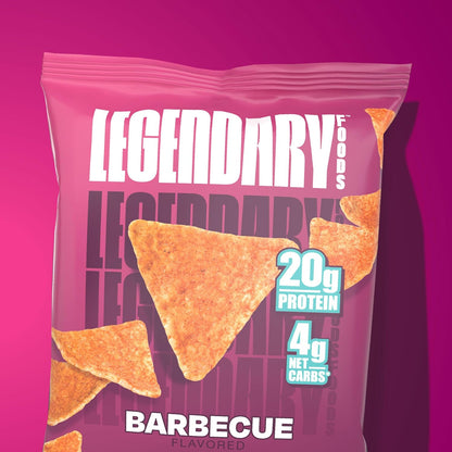 Legendary Foods BBQ Protein Chips - Keto, Gluten-Free Taco Snacks (7 Pack, 1.2oz)