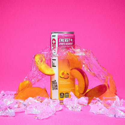FITAID ENERGY Peach Mandarin, 200mg Caffeine, Keto, Vegan, 12oz (12 Pack)