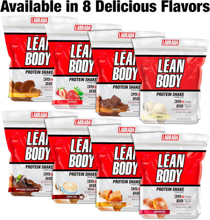 LABRADA Lean Body Protein Shake for Weight Loss & Muscle Growth, Chocolate Peanut Butter (2.47LB Tub)