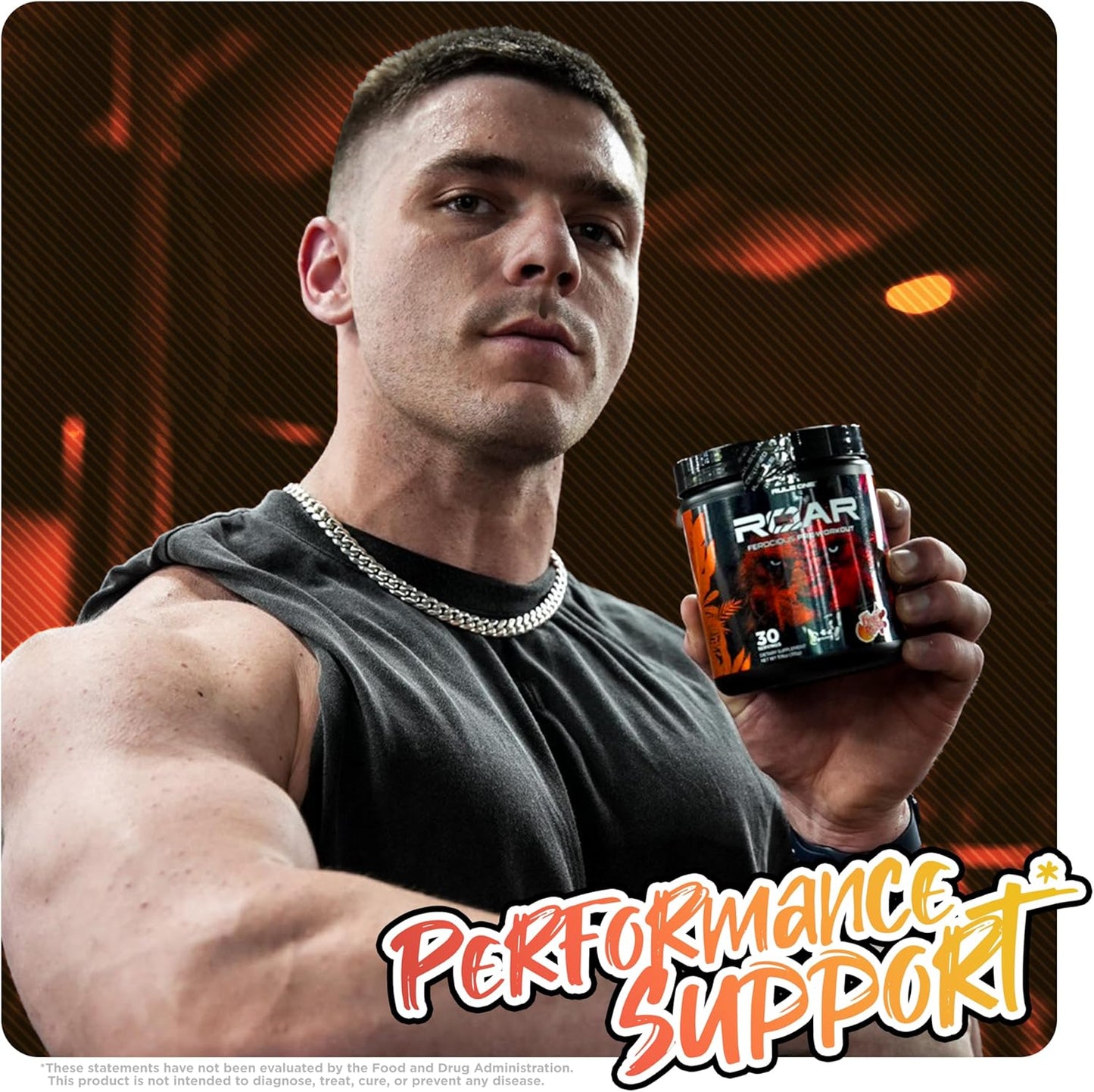 Rule 1 R1 Roar Pre-Workout Powder, Creatine & Caffeine (Peach Mango, 30 Servings)