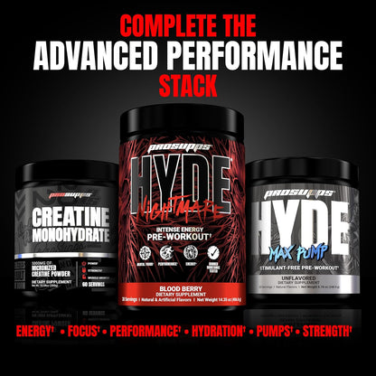 PROSUPPS Hyde Nightmare Pre-Workout - Intense Energy & Focus (30 Servings)