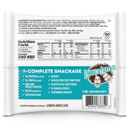 Lenny & Larry's White Chocolate Macadamia Protein Cookie, Vegan (12 Pack)