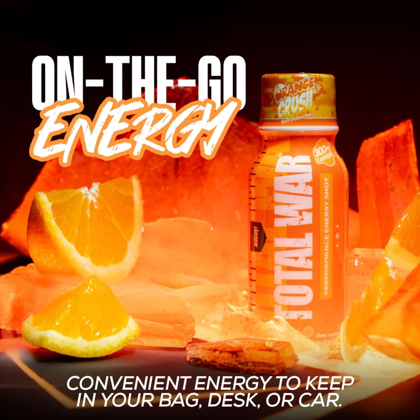 REDCON1 Total War Energy Shots - 300mg Caffeine, 0 Sugar, Orange Crush (12ct)
