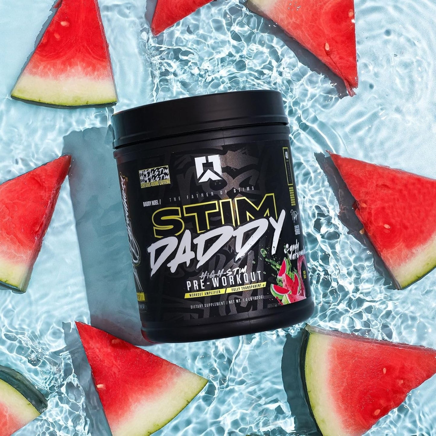 RYSE Stim Daddy High Stimulant Pre Workout, 400mg Caffeine (40 Servings, Candy Watermelon)