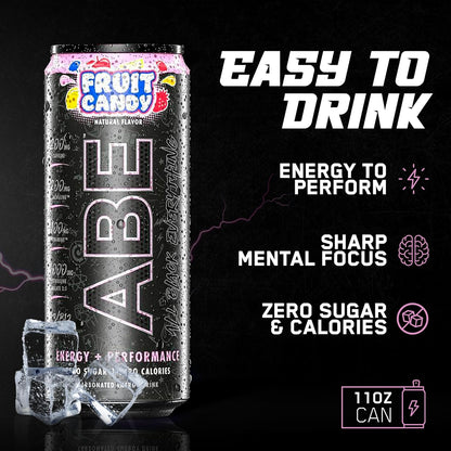 Black Sugar-Free Energy Drink, Fruit Candy Flavor (12 Pack, 200mg Caffeine)