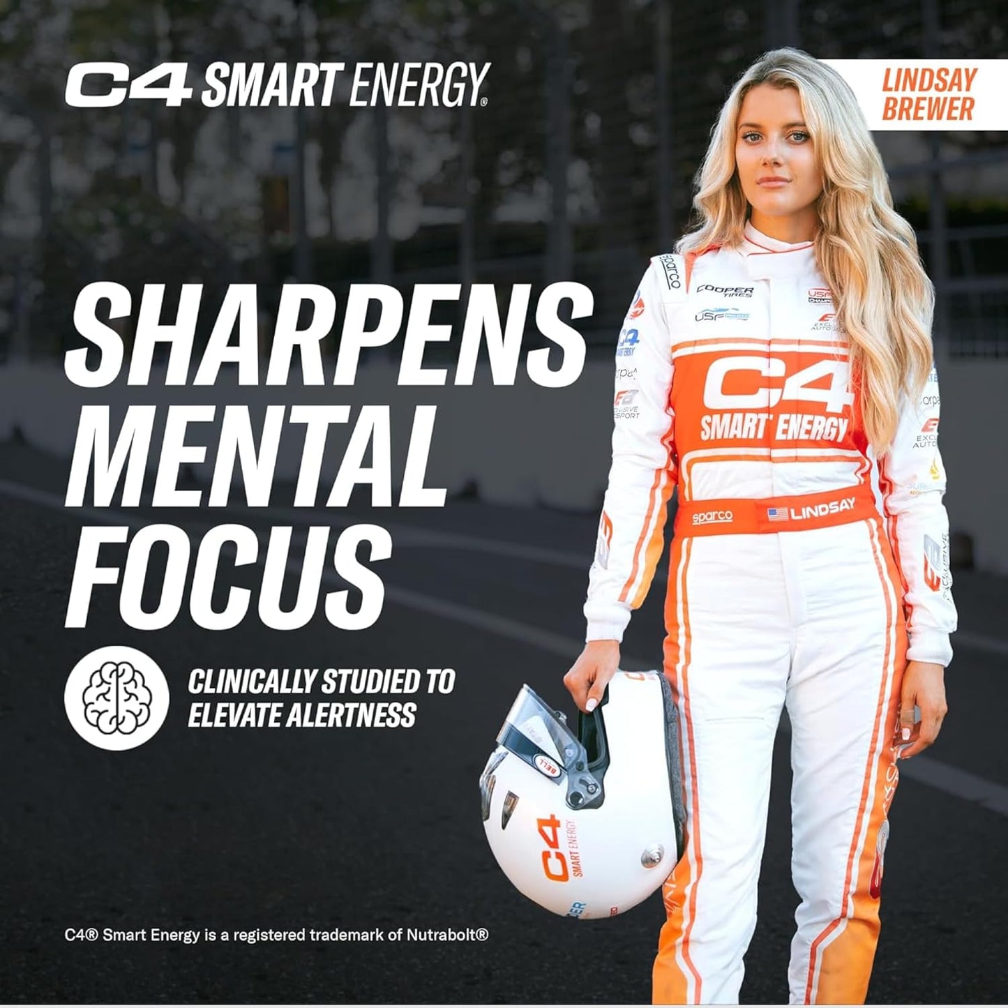 Cellucor C4 Smart Energy Drink for Focus & Energy, Zero Sugar - Blue Raspberry (12oz, Pack of 12)