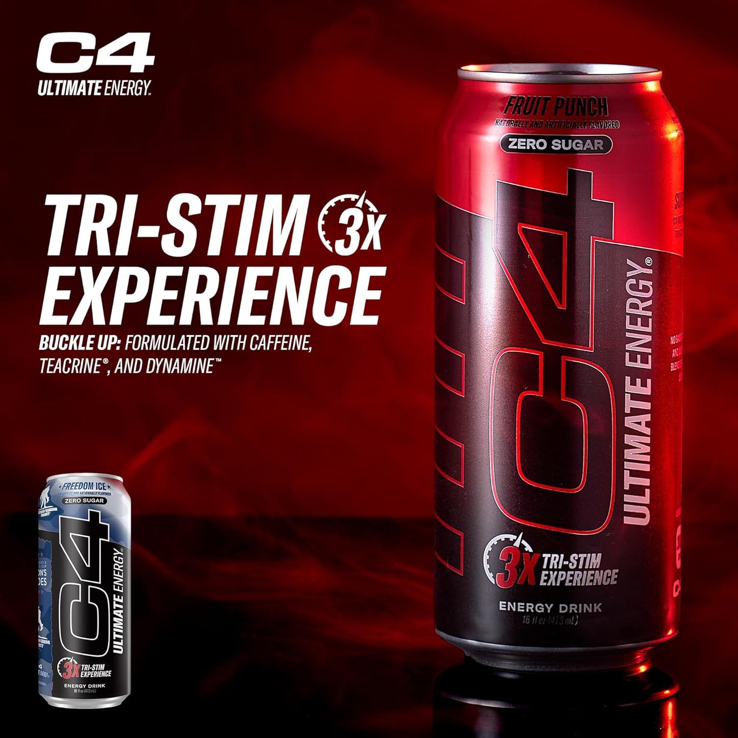 Cellucor C4 Ultimate Pre-Workout Energy Drink, Freedom Ice (16oz, Pack of 12)