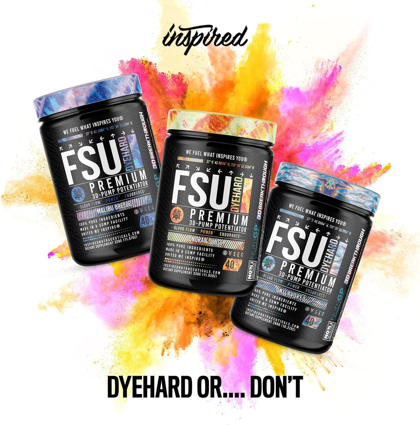 Inspired Nutraceuticals FSU DYEHARD Non-Stim Pre-Workout (Malibu Breeze)