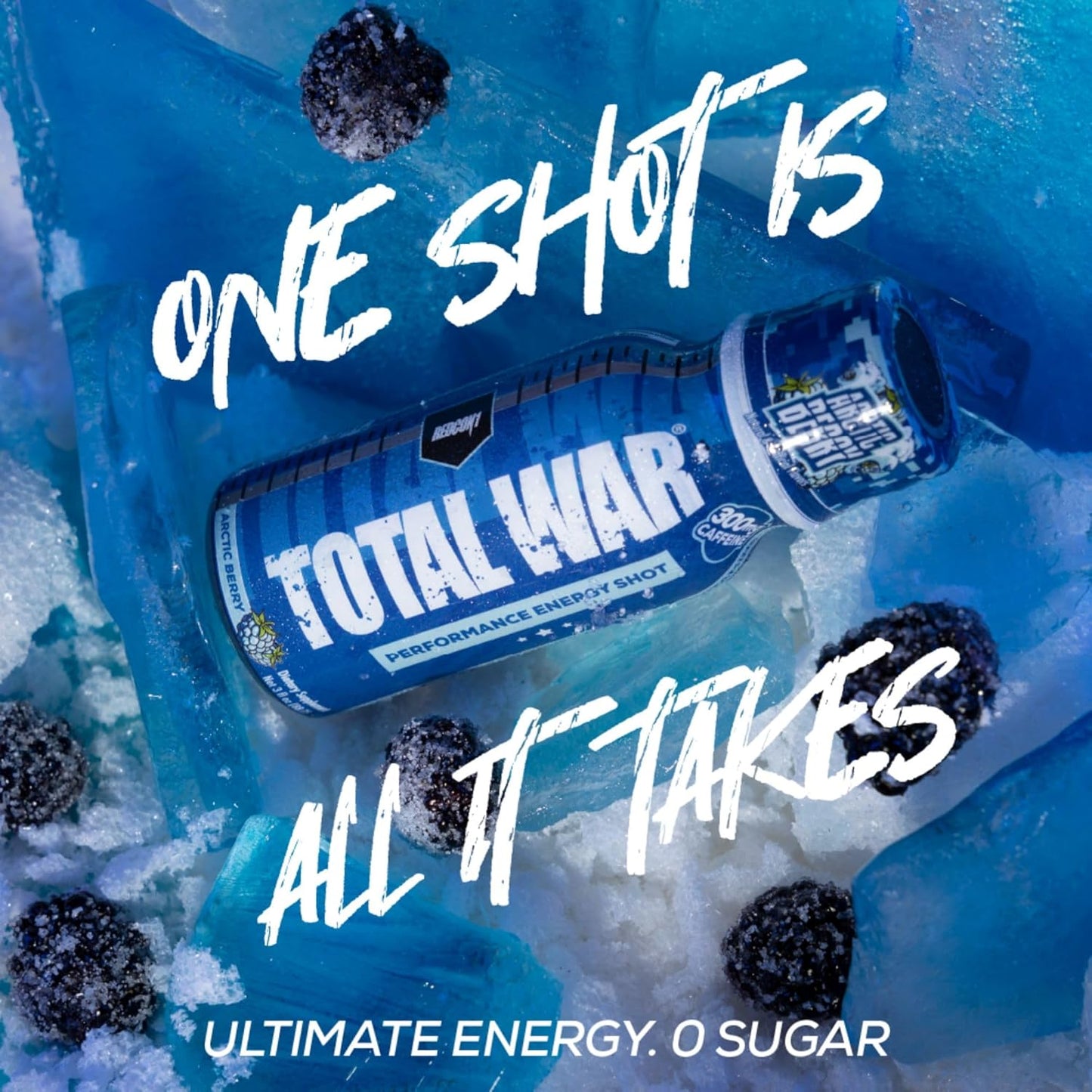 REDCON1 Total War Energy Shots - 300mg Caffeine, 0 Sugar, Orange Crush (12ct)