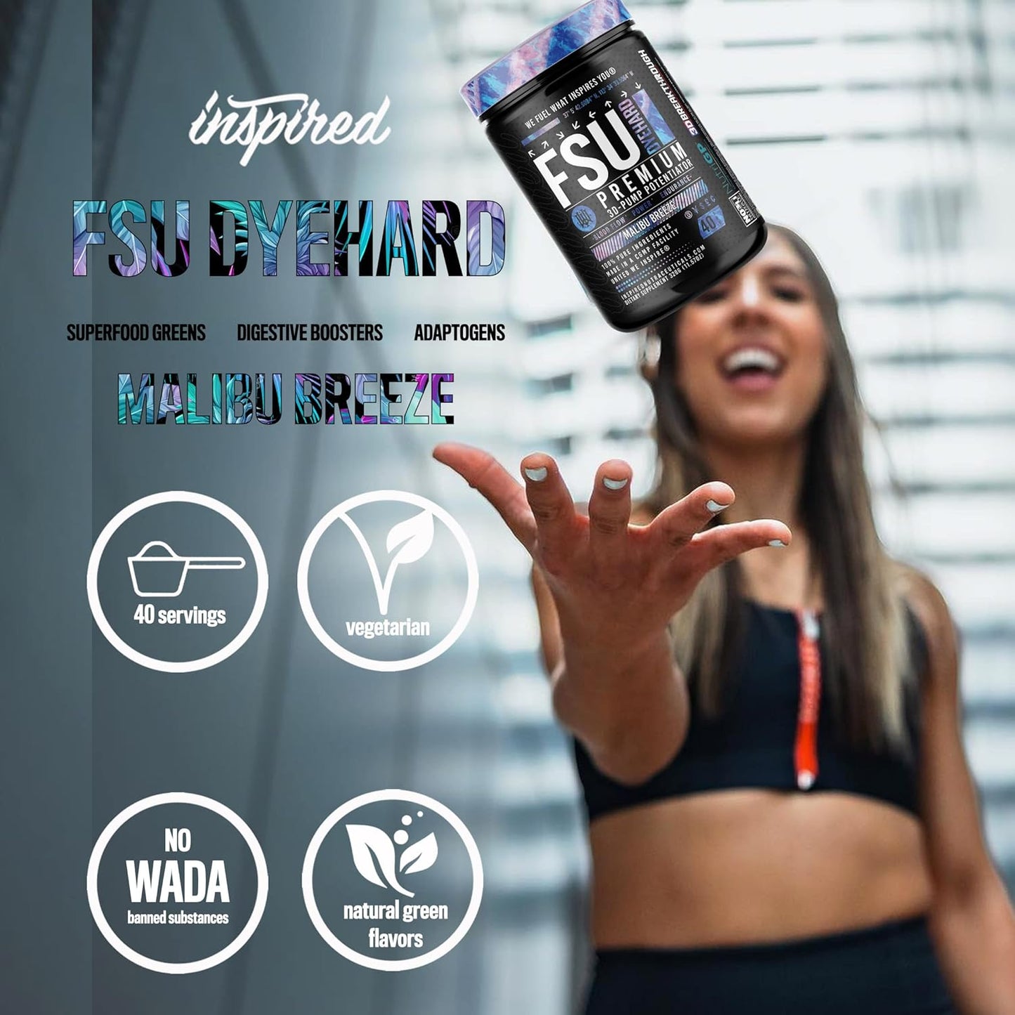 Inspired Nutraceuticals FSU DYEHARD Non-Stim Pre-Workout (Malibu Breeze)