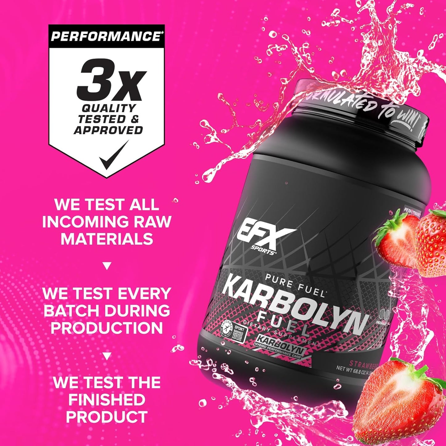 EFX Sports Karbolyn Fuel - Fast Absorbing Carb Powder for Energy & Recovery (37 Servings, Strawberry)