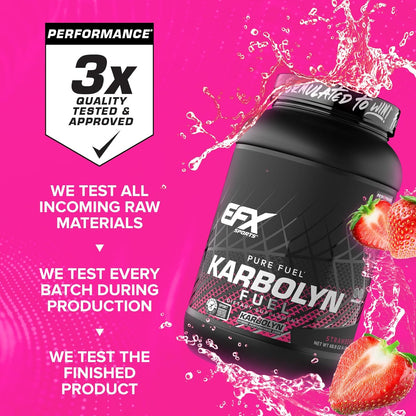 EFX Sports Karbolyn Fuel - Fast Absorbing Carb Powder for Energy & Recovery (37 Servings, Strawberry)