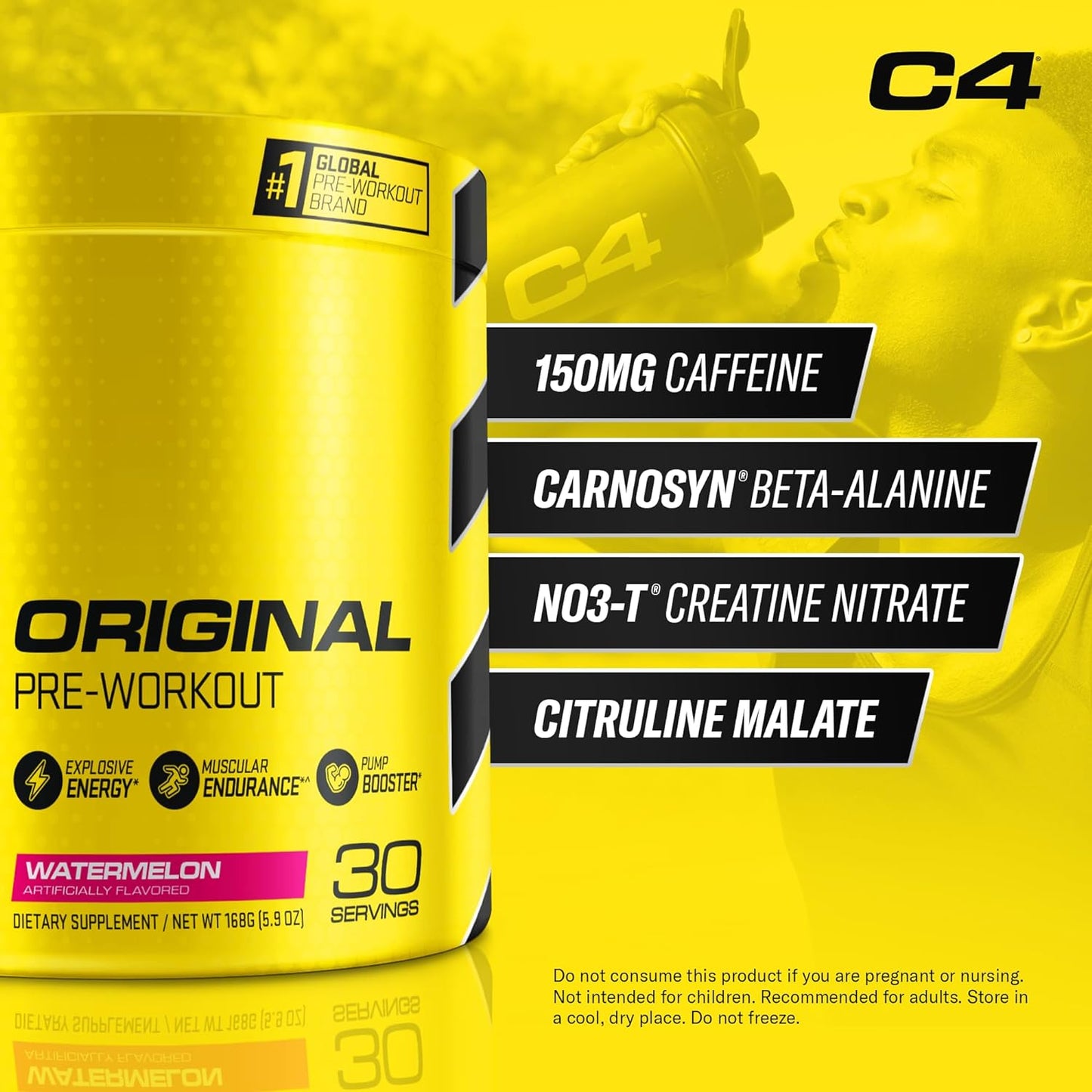 Cellucor C4 Original Pre Workout Powder, Watermelon (30 Servings)