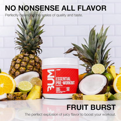 RAW Essential Pre-Workout - Fruit Burst, Energy & Focus Blend (40 Servings)