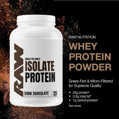 RAW Grass-Fed Whey Isolate Protein, Dark Chocolate (25 Servings)