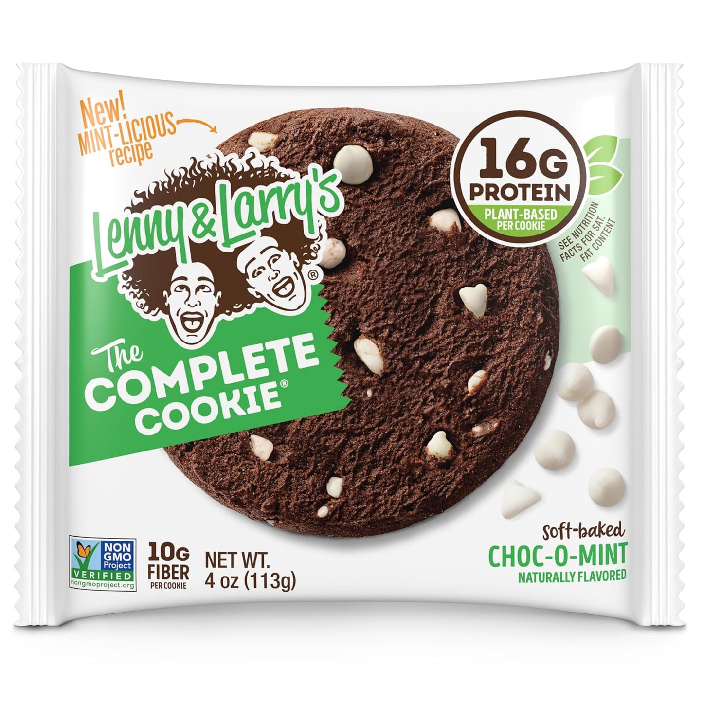 Lenny & Larry's Choc-O-Mint Complete Cookie, Vegan, 16g Protein (12 Pack)