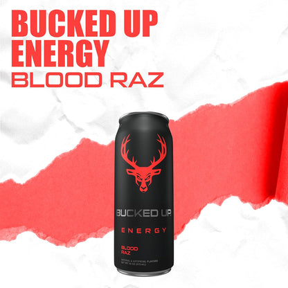 Bucked Up Blood Raz Energy Drink, 300mg (12 CT)