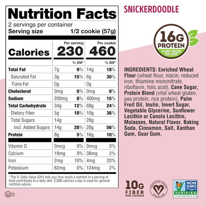 Lenny & Larry's Snickerdoodle Complete Cookie, Vegan, 16g Protein (12 Pack)