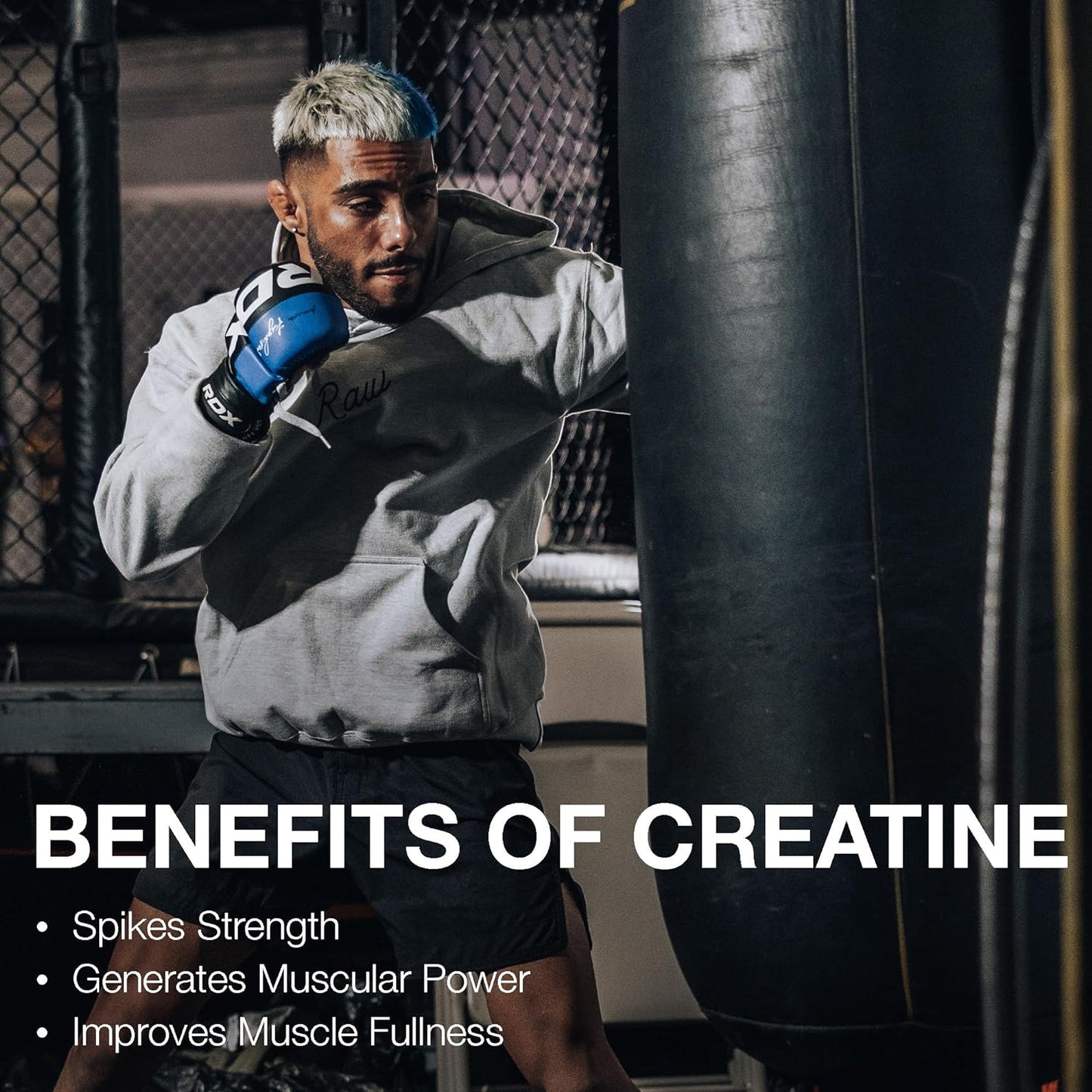 RAW Nutrition Creatine Monohydrate Powder, Unflavored (30 Servings)