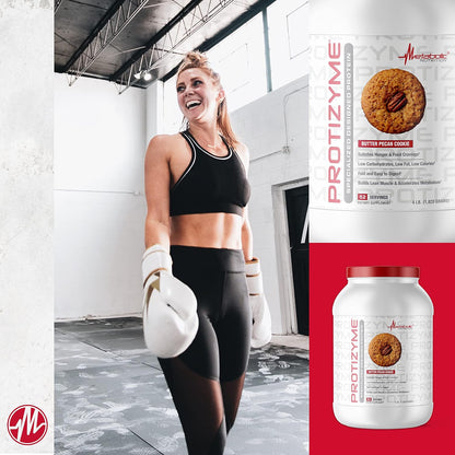 Protizyme 100% Whey Protein, Low Carb/Fat, with Enzymes & Vitamins (4lb, 52 Servings)