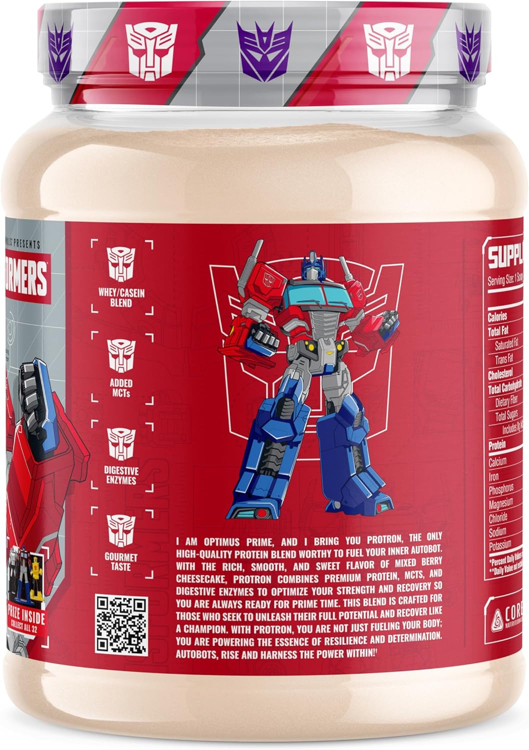 Core Nutritionals Transformers Protron Protein Blend (2lbs, Mixed Berry Cheesecake)