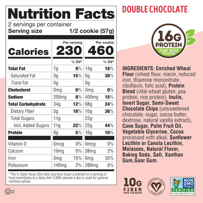 Lenny & Larry's Double Chocolate Complete Cookie, Vegan, 16g Protein (12 Pack)