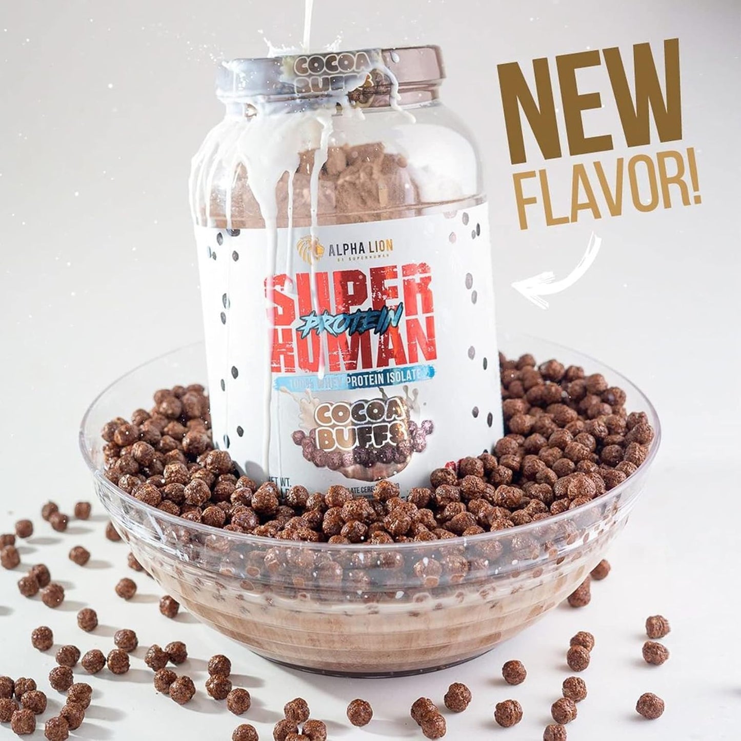 ALPHA LION Superhuman Whey Protein Powder for Muscle Recovery (Cocoa Buffs, 28 Servings)