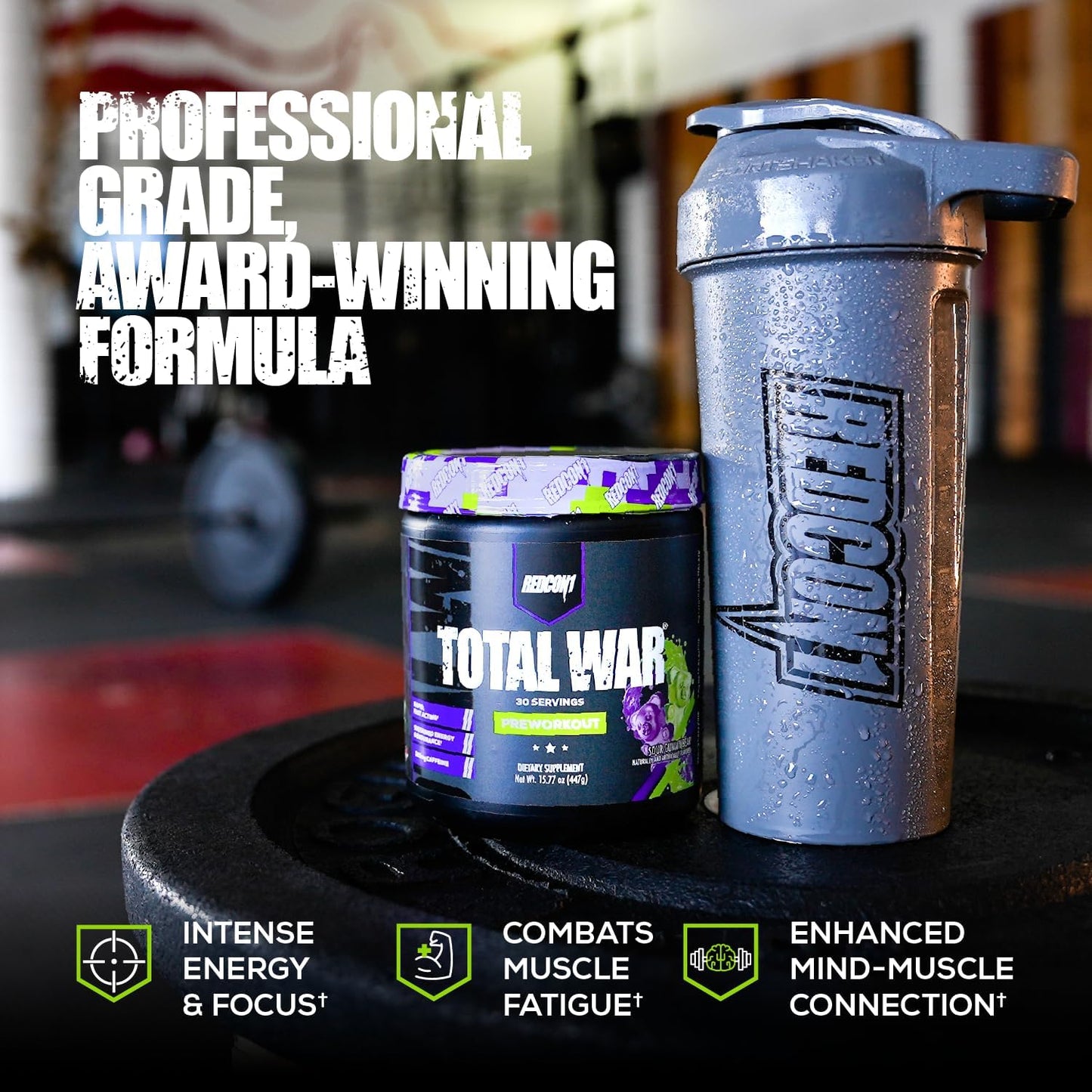 REDCON1 Total War Pre Workout - Pump Boosting, Tiger's Blood (30 Servings)