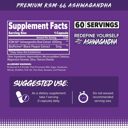 FINAFLEX Ashwagandha Supplement (60 Capsules)